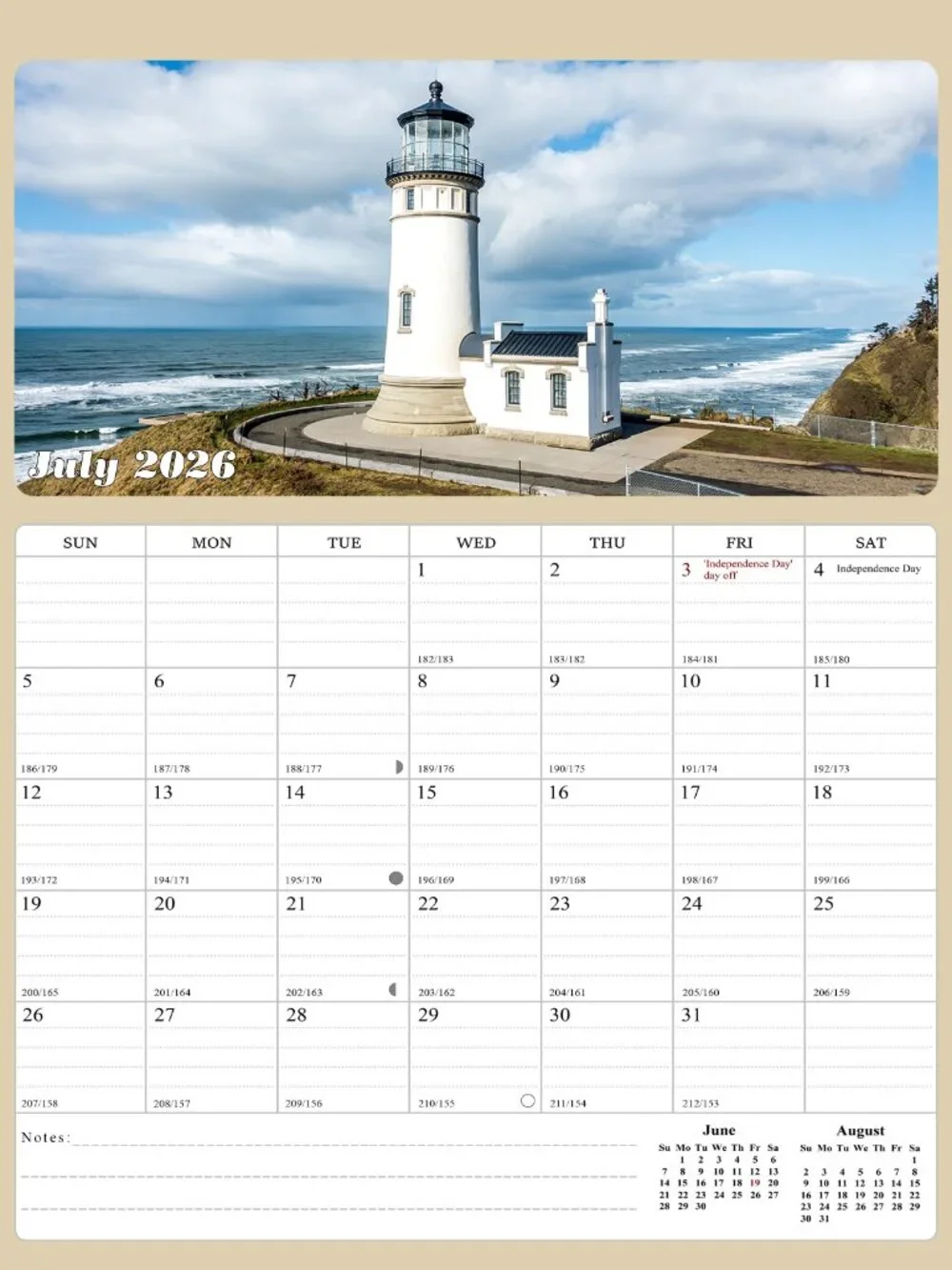 2026 - 2027 Calendar Magnetic Peel & Stick 18 Months 8.5